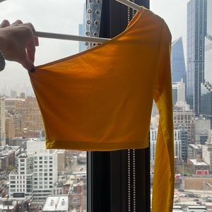 Yellow crop top